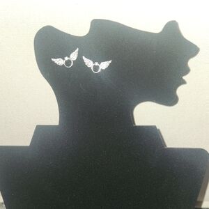 Silver Winged Stud Earrings